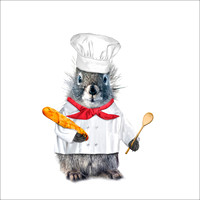 Chef Squirrel coaster