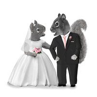 Wedding Squirrels COASTER