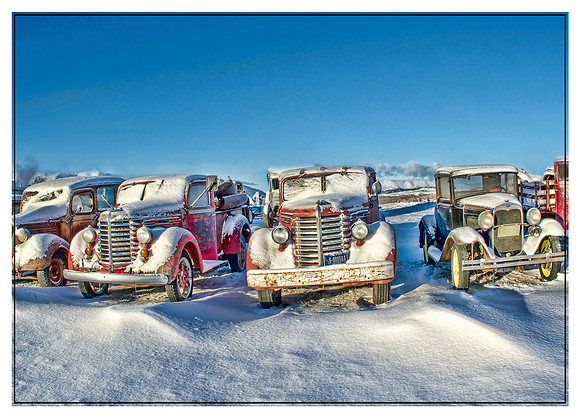 Nostalgia Covered in Snow Cars