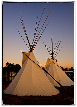 Teepees at Dusk