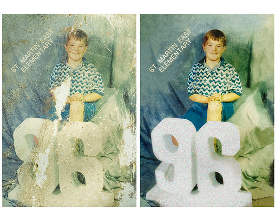 Hurricane Katrina before and after photo restoration